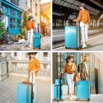 Expandable Teal Blue 4-Piece Hardshell Luggage Set