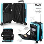 Expandable Teal Blue 4-Piece Hardshell Luggage Set