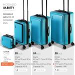 Expandable Teal Blue 4-Piece Hardshell Luggage Set