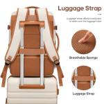 3-Piece Beige Hardside Luggage Set with Backpack