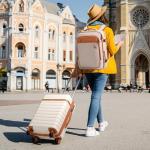 3-Piece Beige Hardside Luggage Set with Backpack