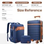 UKEIN 3-Piece Luggage Set with Backpack - Blue