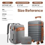 UKEIN 3-Piece Hardshell Luggage Set with Backpack