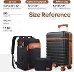 3-Piece Black Luggage Set with Spinner Wheels