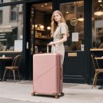 Cosbarn 5-Piece Hardshell Luggage Set, Rose Gold