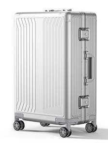 KANGSHILU Large Zipperless Aluminum 28” Suitcase