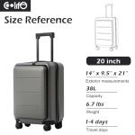 COOLIFE 20” Carry-On Spinner Luggage - Gray