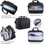 KROSER 17.3" Black Canvas Laptop Messenger Bag