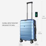 KROSER Expandable Carry-On Luggage with USB Port