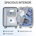 KROSER Expandable Carry-On Luggage with USB Port