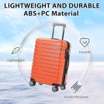 EMPSIGN Orange Carry-On Luggage with Spinner Wheels