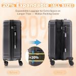 AnyZip 24" Expandable Hard Shell Suitcase - Grey