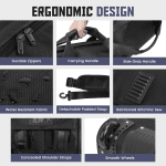 DAKOMM 90L Foldable Rolling Duffel Bag