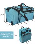 Protege 28-inch Teal Collapsible Rolling Duffel