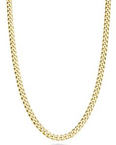 Miabella Italian Solid 18k Gold Over 925 Sterling Silver 3.5mm Diamond Cut Cuban Link Curb Chain Necklace for Women, Made in Italy (Length 22 Inches)