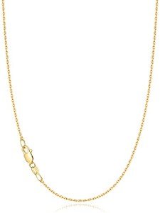 Jewlpire 18k Over Gold Chain Necklace for Women, 1.1mm Cable Chain Gold Chain for Women Shiny & Sturdy Women's Chain Necklaces, 18 Inches