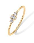 PAVOI 18K Yellow Plated Marquise Mini Cubic Zirconia Stackable Ring for Women | Stacking Thin Band for Women | Size 7