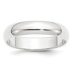 Platinum 5mm Plain Classic Dome Wedding Band Ring Size 6