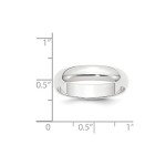 Platinum 5mm Plain Classic Dome Wedding Band Ring Size 6