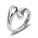 Chunky Rings for Women 925 Sterling Silver Adjustable Teardrop Minimalist Stackable Ring Statement Open Silver Jewelry for Women