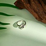 Chunky Rings for Women 925 Sterling Silver Adjustable Teardrop Minimalist Stackable Ring Statement Open Silver Jewelry for Women
