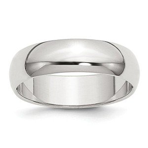 Solid 925 Sterling Silver 6mm Plain Classic Dome Wedding Band Ring Size 7.5