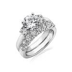 Sterling Silver Three Stone Cubic Zirconia Ring