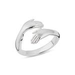 Lily Charmed Adjustable Sterling Silver Hug Ring