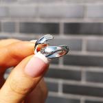 Lily Charmed Adjustable Sterling Silver Hug Ring