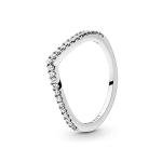 Pandora Silver Sparkling Cubic Zirconia Wishbone Ring