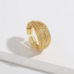 Gold Adjustable Crossover Thumb Ring Set for Women