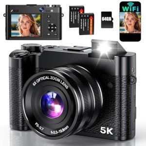 5K Digital Camera with 6X Zoom & Autofocus