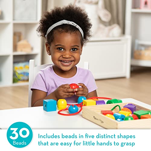 Melissa & Doug Wooden Lacing Beads Educational Toy