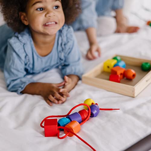 Melissa & Doug Wooden Lacing Beads Educational Toy