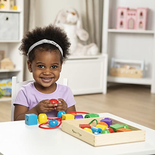 Melissa & Doug Wooden Lacing Beads Educational Toy