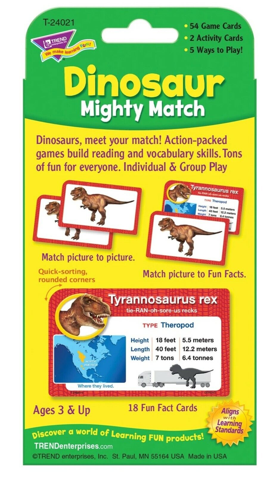 Dinosaur Memory Card Game for Toddlers