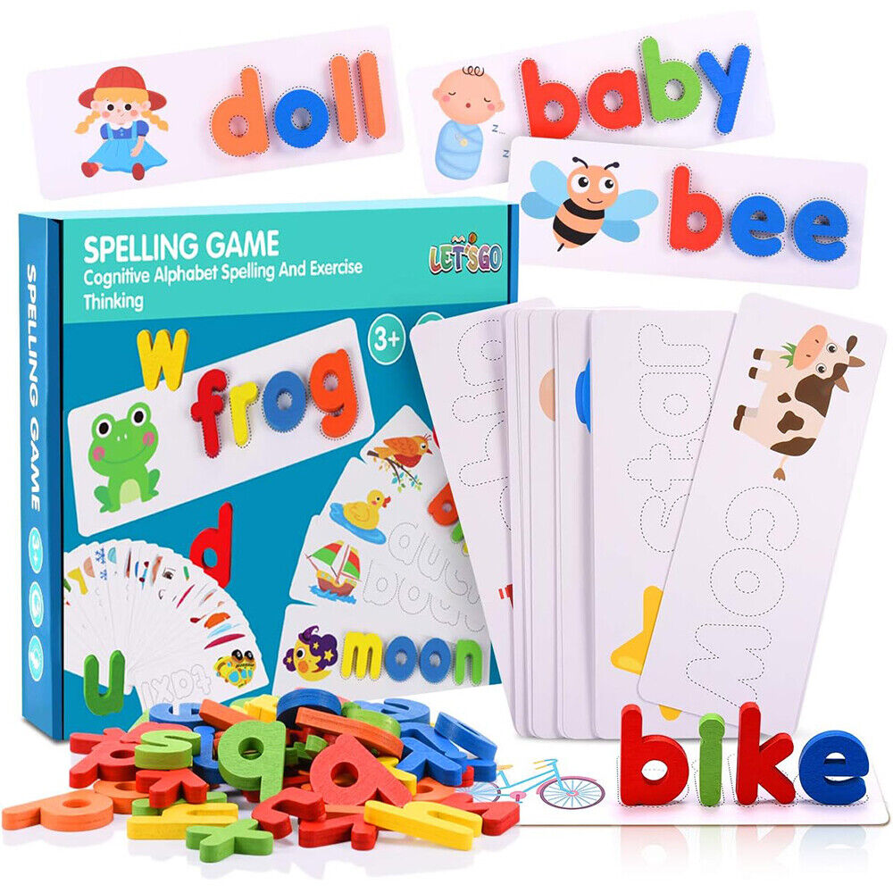 Wooden Spelling Learning Toys for Kids Ages 3-12