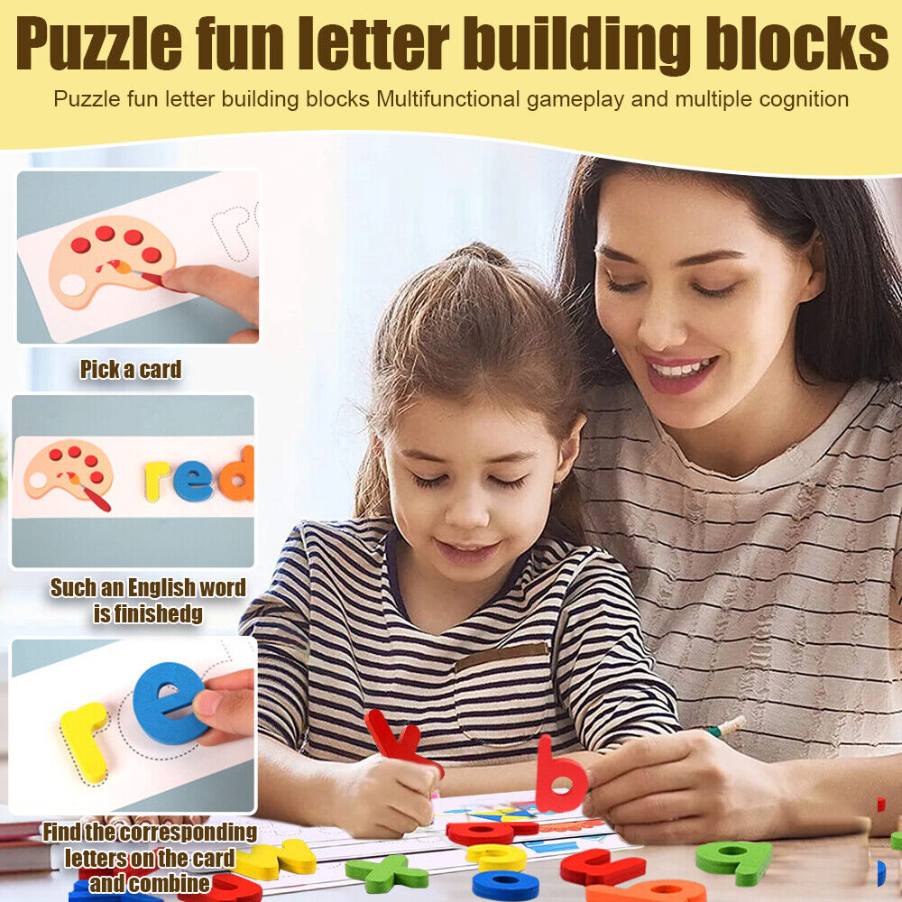 Wooden Spelling Learning Toys for Kids Ages 3-12