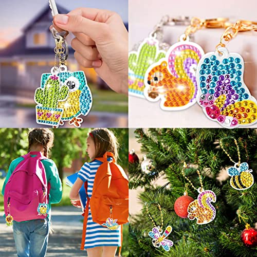 DIY Gem Keychains: Crafts for Kids (15-Piece Set)