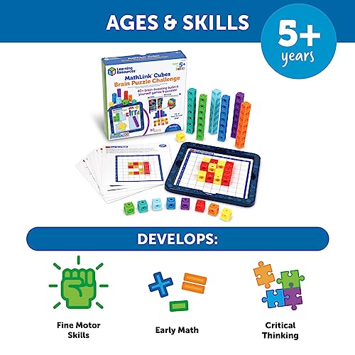 MathLink Cubes Brain Puzzle Challenge: 80 pcs, Ages 5+