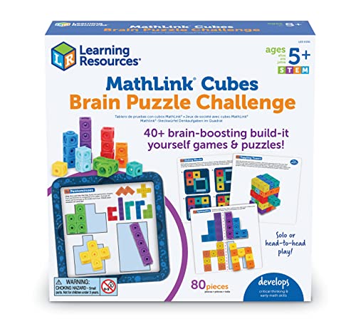 MathLink Cubes Brain Puzzle Challenge: 80 pcs, Ages 5+