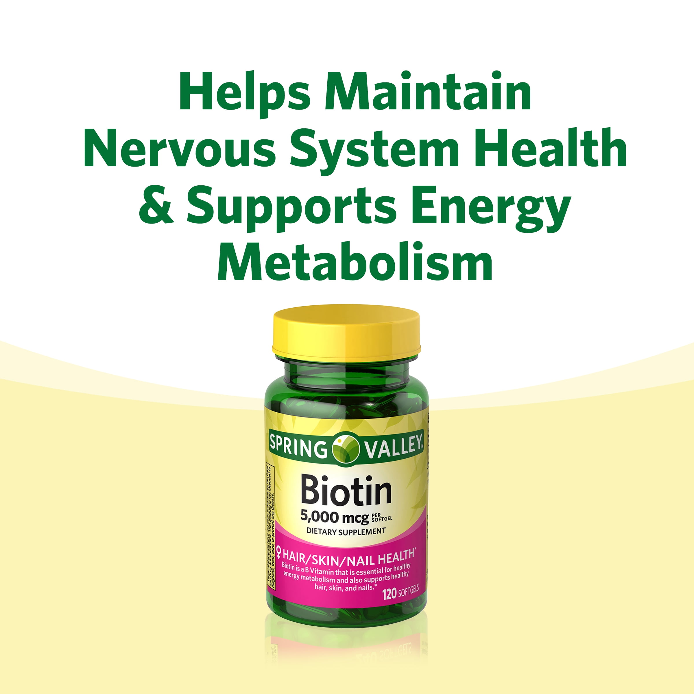 Spring Valley Biotin Softgels 5,000 mcg, 120 Count