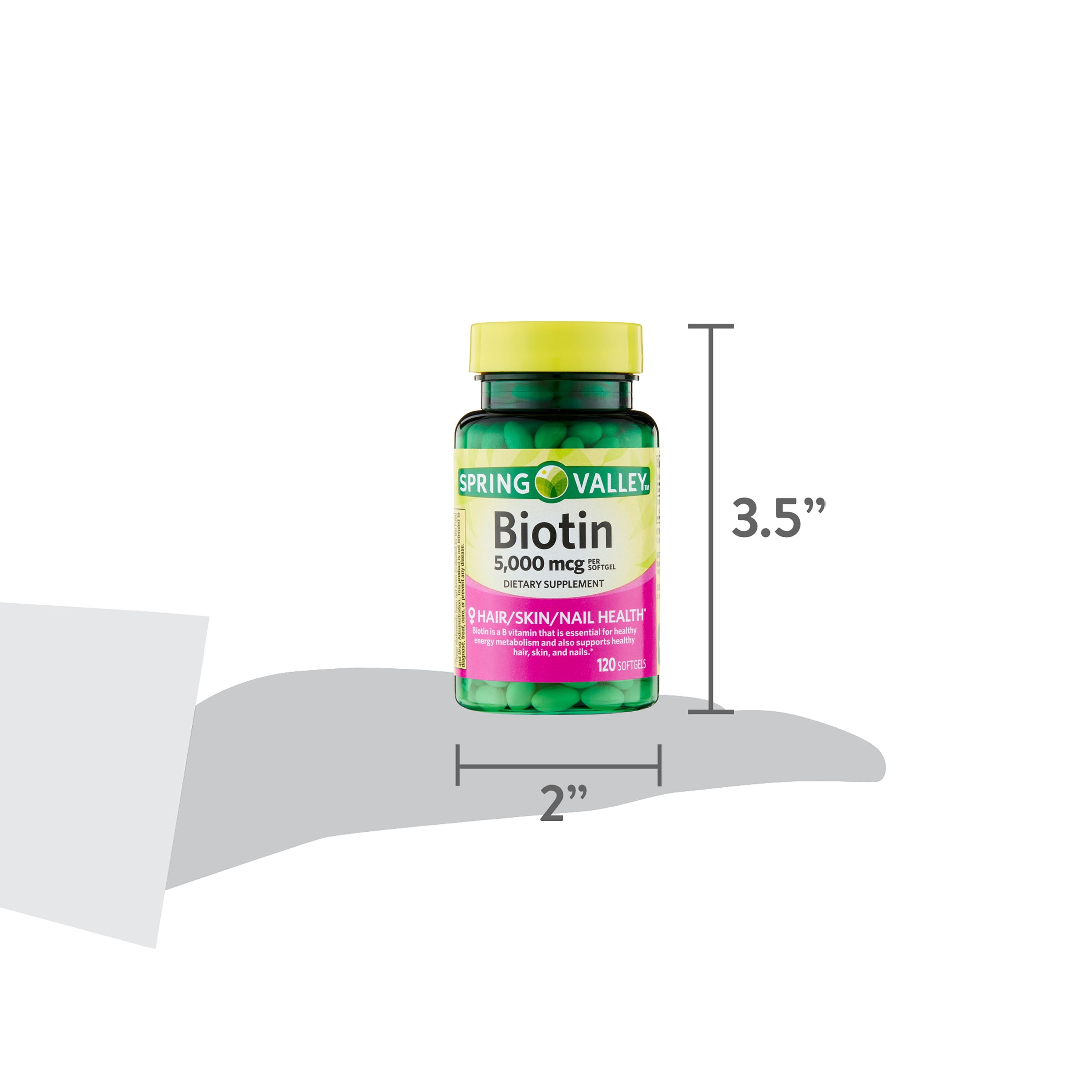Spring Valley Biotin Softgels 5,000 mcg, 120 Count
