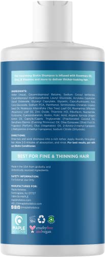 Vegan Volumizing Shampoo for Thinning Hair - Rosemary & Biotin