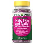 Spring Valley Hair, Skin & Nails Softgels, 120 Count