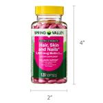 Spring Valley Hair, Skin & Nails Softgels, 120 Count