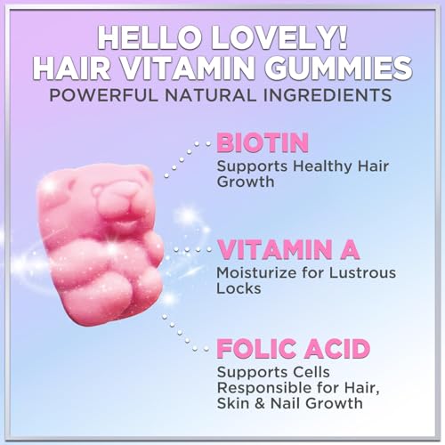 Hair Growth Gummies with Biotin & Vitamins - 60 Count
