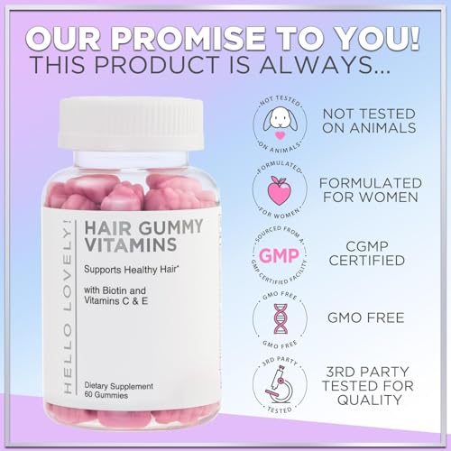 Hair Growth Gummies with Biotin & Vitamins - 60 Count