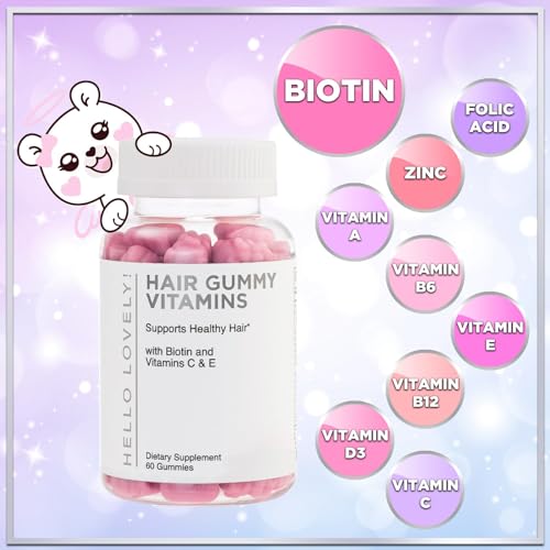 Hair Growth Gummies with Biotin & Vitamins - 60 Count
