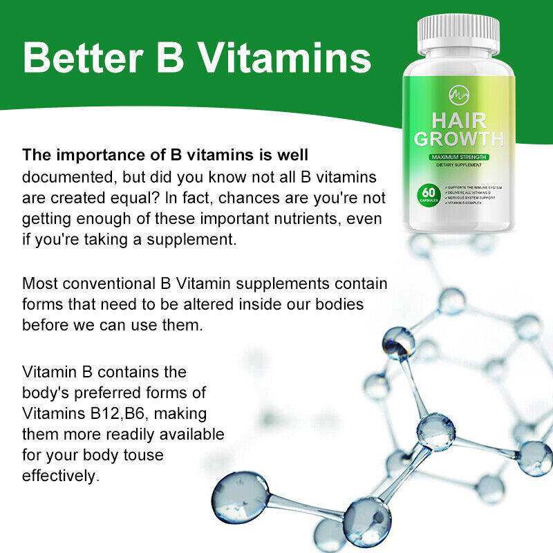 Hair Growth Vitamins for Men & Women - 60 Caps